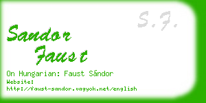 sandor faust business card